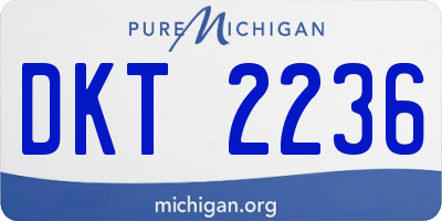 MI license plate DKT2236