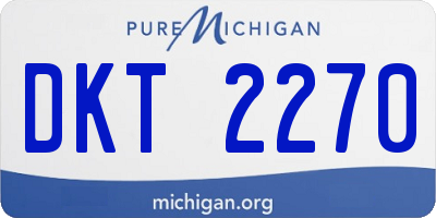 MI license plate DKT2270