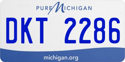 MI license plate DKT2286