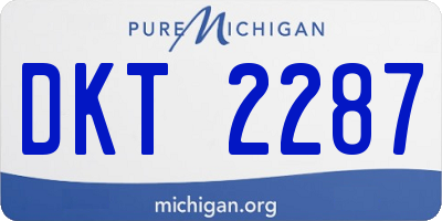 MI license plate DKT2287