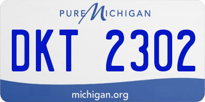 MI license plate DKT2302