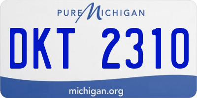MI license plate DKT2310