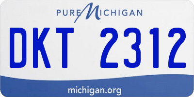 MI license plate DKT2312