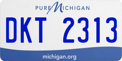MI license plate DKT2313