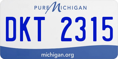 MI license plate DKT2315