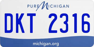 MI license plate DKT2316