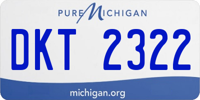 MI license plate DKT2322