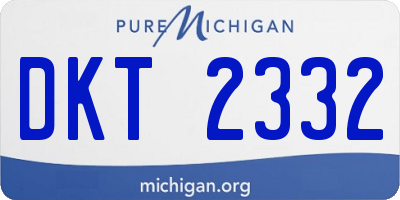 MI license plate DKT2332