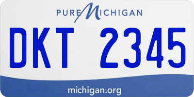 MI license plate DKT2345