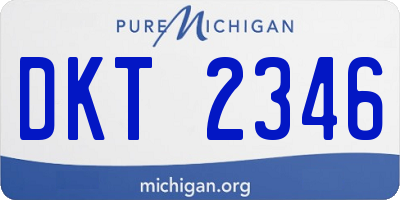 MI license plate DKT2346