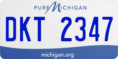 MI license plate DKT2347
