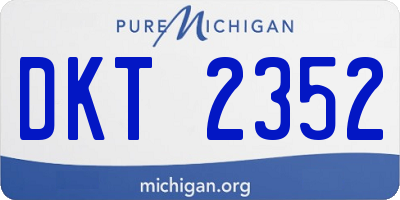 MI license plate DKT2352