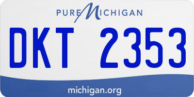 MI license plate DKT2353