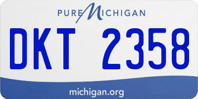 MI license plate DKT2358