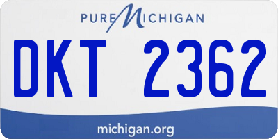 MI license plate DKT2362