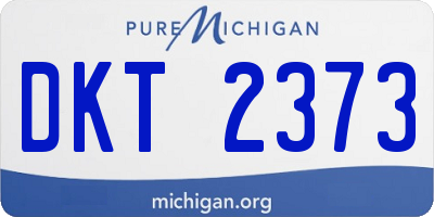 MI license plate DKT2373