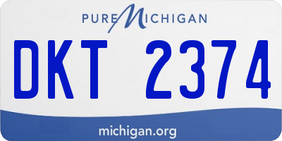 MI license plate DKT2374