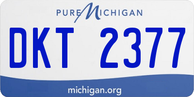MI license plate DKT2377