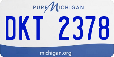 MI license plate DKT2378