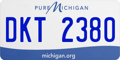 MI license plate DKT2380