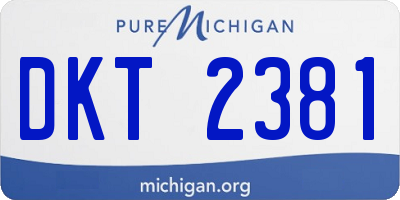 MI license plate DKT2381