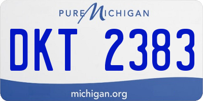 MI license plate DKT2383
