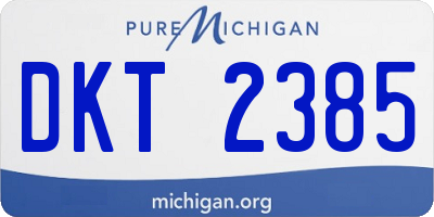 MI license plate DKT2385