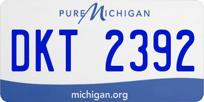 MI license plate DKT2392