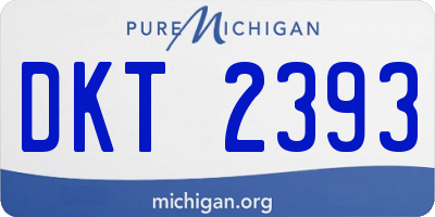 MI license plate DKT2393