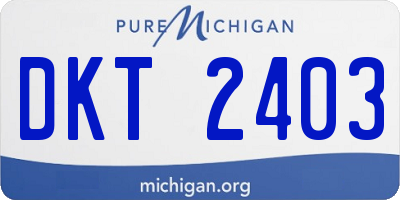 MI license plate DKT2403