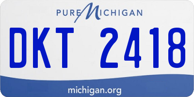 MI license plate DKT2418
