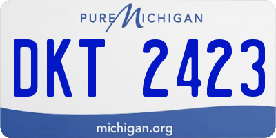 MI license plate DKT2423