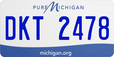 MI license plate DKT2478