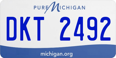 MI license plate DKT2492