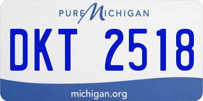 MI license plate DKT2518