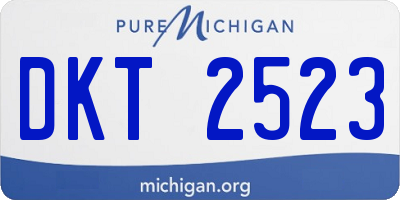 MI license plate DKT2523