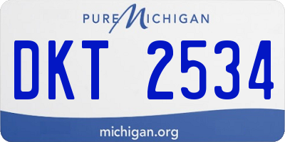 MI license plate DKT2534