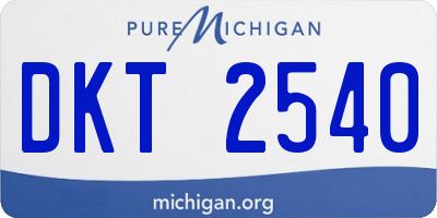 MI license plate DKT2540