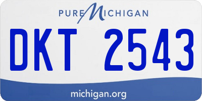 MI license plate DKT2543