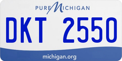MI license plate DKT2550
