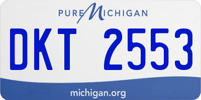 MI license plate DKT2553