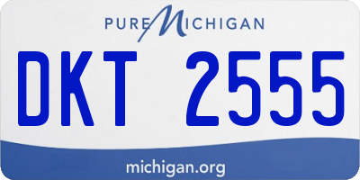 MI license plate DKT2555