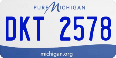 MI license plate DKT2578