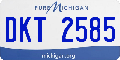 MI license plate DKT2585