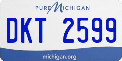 MI license plate DKT2599
