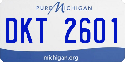 MI license plate DKT2601