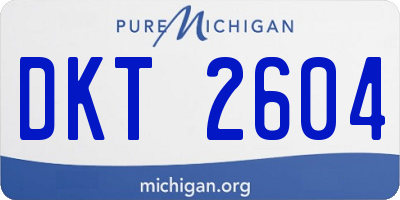 MI license plate DKT2604