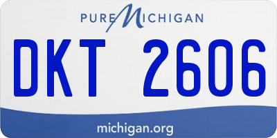 MI license plate DKT2606