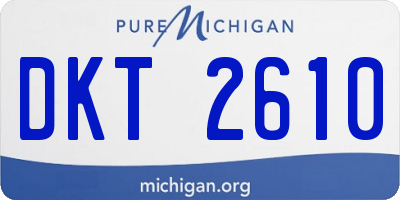 MI license plate DKT2610