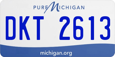 MI license plate DKT2613